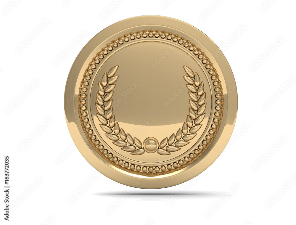 First place Gold medal isolated on white background - 3d illustration First place Gold medal isolated on white background - 3d illustration