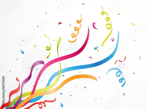Colorful party confetti on white background