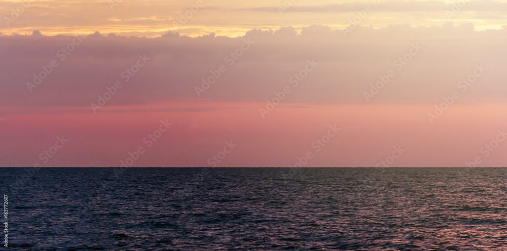 beautiful sea with sunrise light