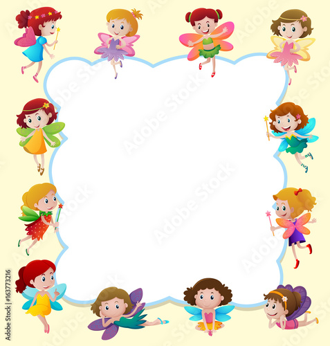 Wallpaper Mural Border design with cute fairies flying Torontodigital.ca