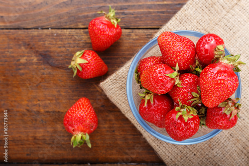 strawberry on a wooden background