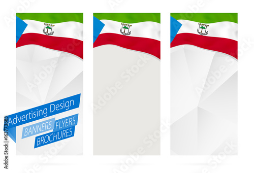 Design of banners, flyers, brochures with flag of Equatorial Guinea.