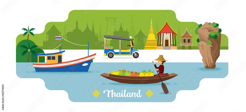 Fototapeta premium Thailand Travel and Attraction Landmark