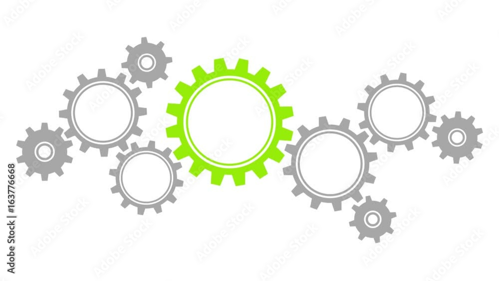 Video Gears Border Big/Small Grey/Green Turning Video Gears Border Big/Small Grey/Green Turning
