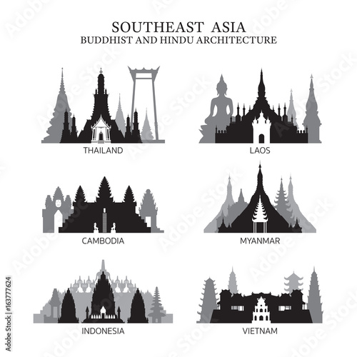 Southeast Asia Buddhist and Hinduism Architecture