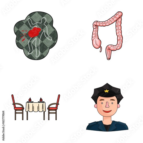 crime, restaurant and other web icon in cartoon style. medicine, security icons in set collection.