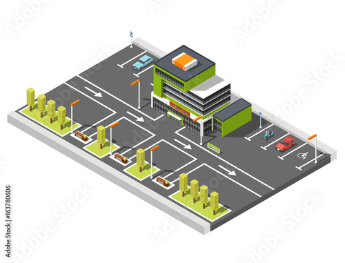Shopping Center Parking Composition