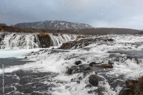 Bruarfoss waterfall in Iceland, long exposure