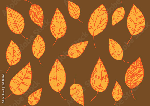 Leafs pattern in  doodle style