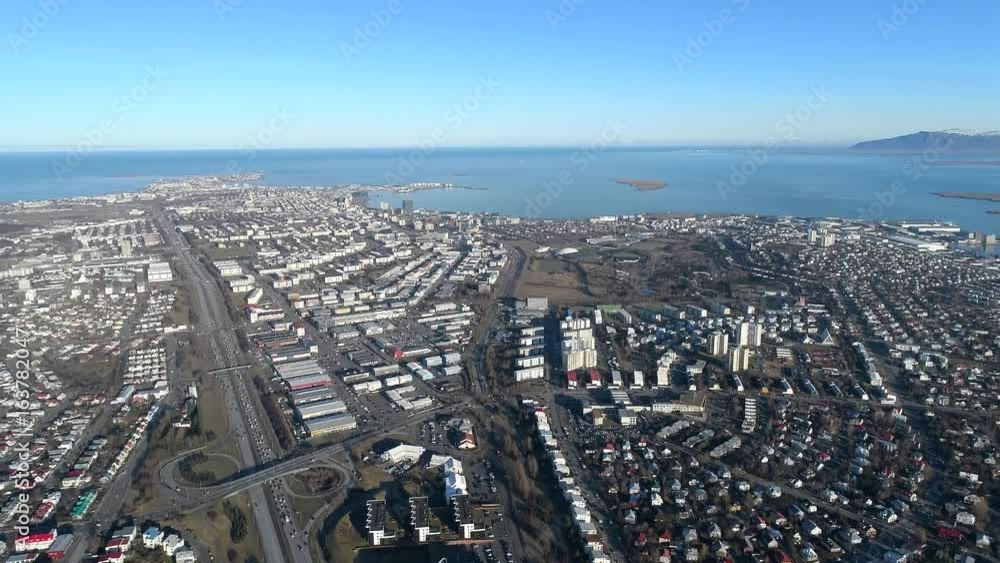 Aerial view of downtown Reykjavik