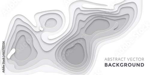 3D papercut layers, paper cut vector art background banner texture website template