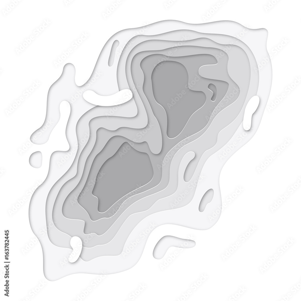 Papercut topography layers texture background of paper cut vector art ...