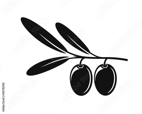 Olive branch. Isolated olive on white background