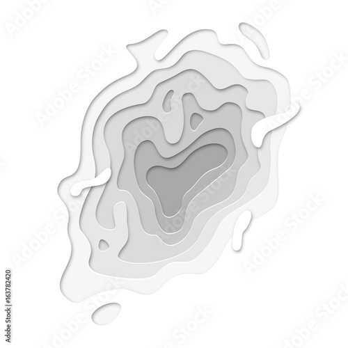 Paper cut topography layers background of paper cut vector art texture website template
