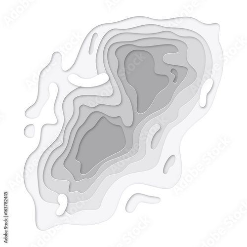 Papercut topography layers texture background of paper cut vector art website template