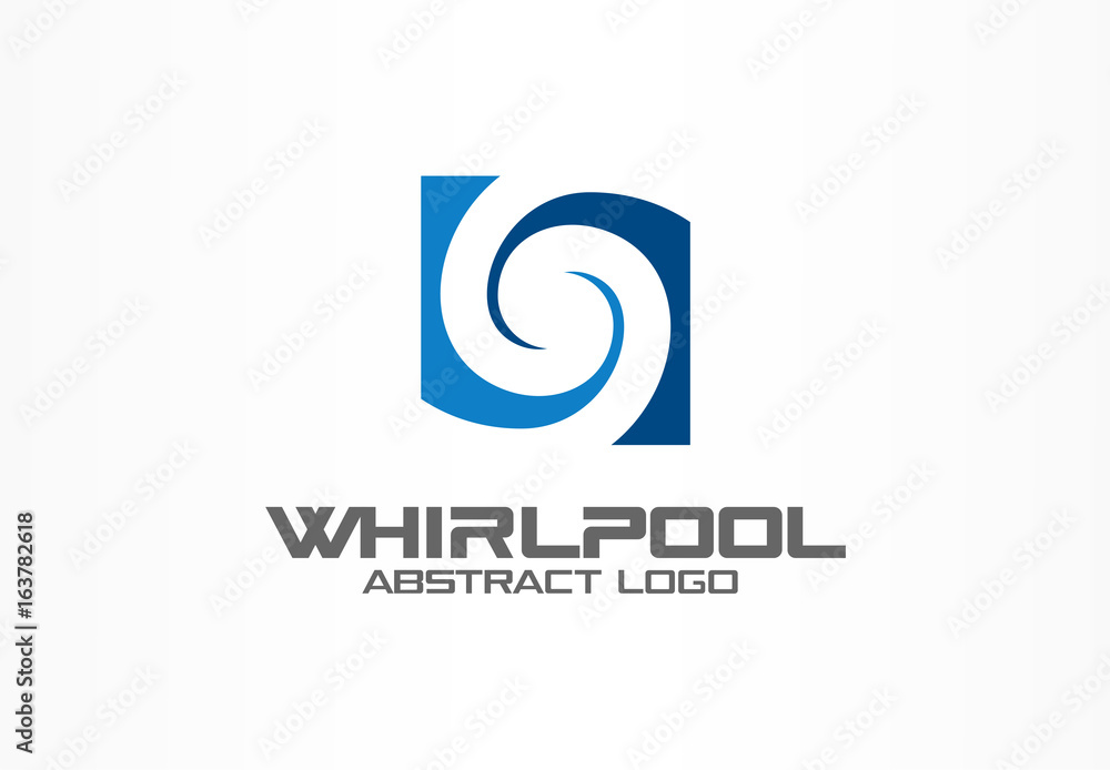 Abstract logo for business company. Corporate identity design element. Eco, nature, whirlpool, spa, aqua swirl Logotype idea. Water spiral, blue circle two segment mix concept. Colorful Vector icon Abstract logo for business company. Corporate identity design element. Eco, nature, whirlpool, spa, aqua swirl Logotype idea. Water spiral, blue circle two segment mix concept. Colorful Vector icon