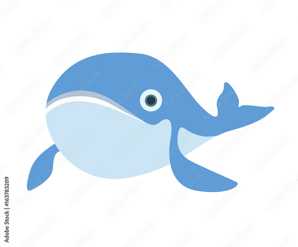 Cute whale. Vector illustration, isolated on white background Cute whale. Vector illustration, isolated on white background