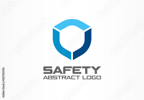Abstract logo for business company. Corporate identity design element. Guard, shield, secure agency logotype idea. concept. Technology protection, security, safety concept. Colorful Vector icon