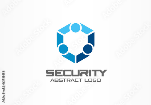 Abstract logo for business company. Corporate identity design element. Guard, shield, secure agency logotype idea. concept. Technology protection, security, safety concept. Colorful Vector icon