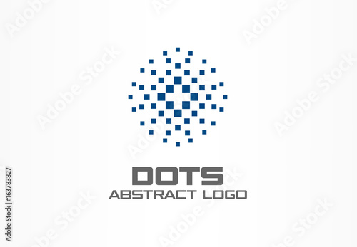 Abstract logo for business company. Corporate identity design element. Digital technology, Globe, sphere, circle logotype idea. Growth, development, healthcare concept. Colorful Vector icon