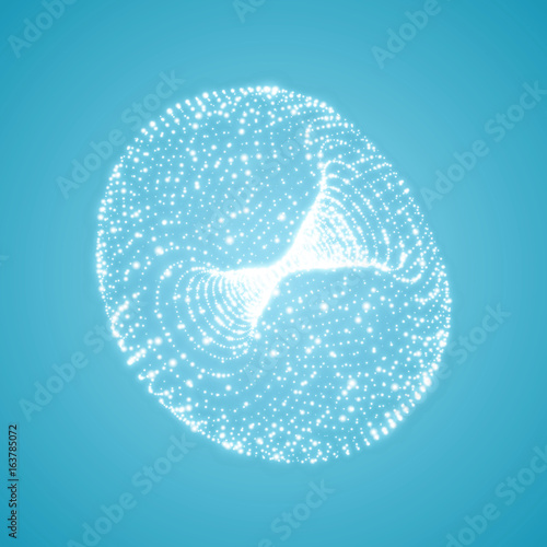 The Torus Consisting of Points. Connection Structure. 3D Grid Design. Technology Style. Molecular Lattice. Vector Illustration.