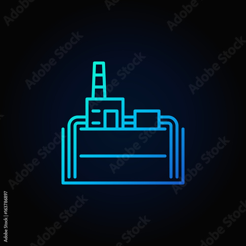 Geothermal power plant blue icon