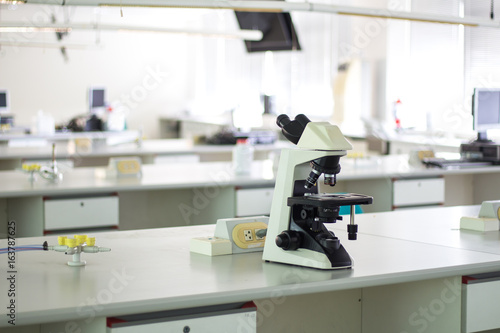 light microscope in laboratory room