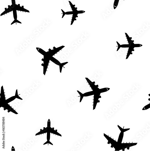 Airplane, seamless pattern