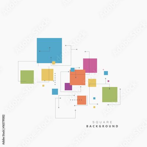 Square different topical colors. Beautiful vector design