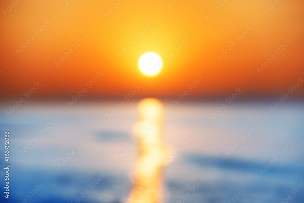Plakat Blur abstract sunset over sea