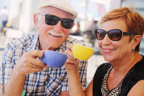 portrait of senior couple outdoors