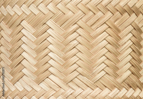 Bamboo texture.Bamboo fine basketry pattern of sticky rice container, close up.