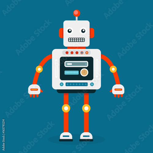 Wallpaper Mural Retro robot. Vintage robot. Robot With Heart. Hipster vintage robot. Torontodigital.ca