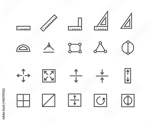 Measure Pixel Perfect Well-crafted Vector Thin Line Icons