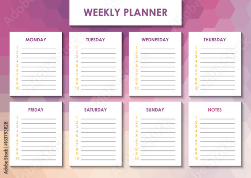 Weekly planner design