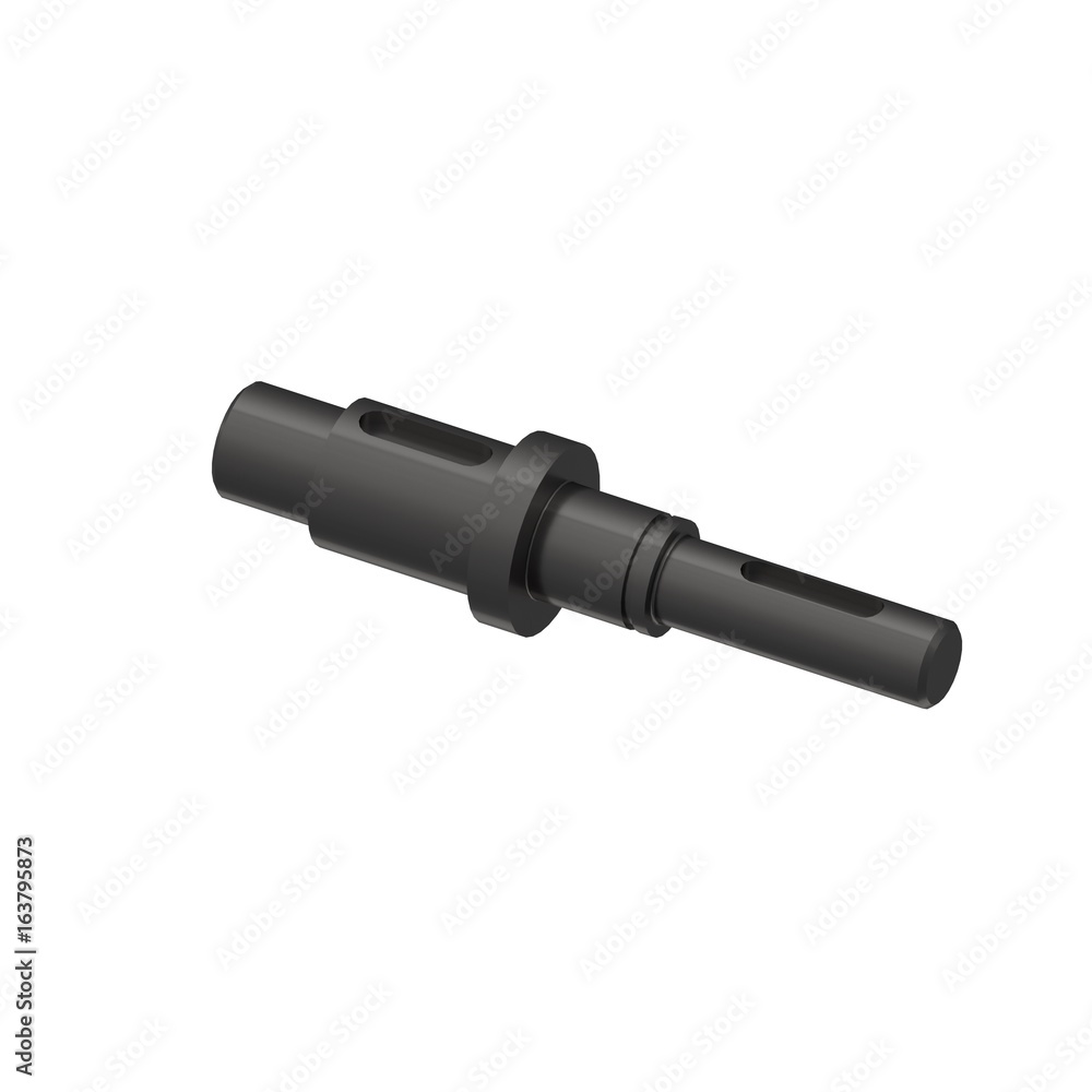3D render Steel shaft isolated background model image 3D render Steel shaft isolated background model image