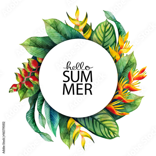 Watercolor heliconia design