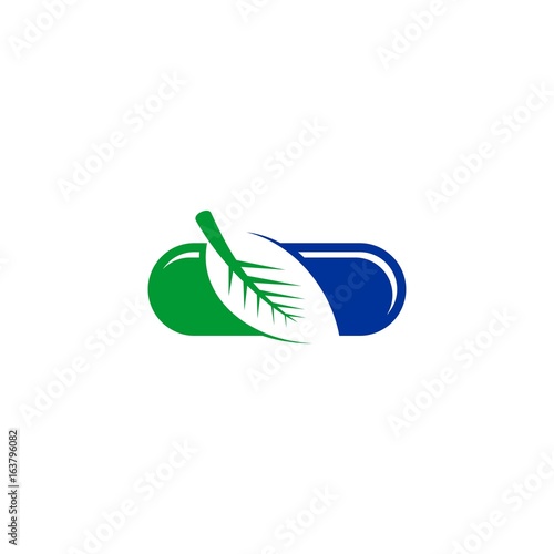 leaf capsules icon vector logo