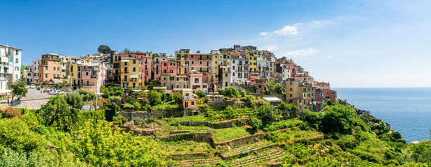 Papier peint photo Ligurie Corniglia perchée aux Cinque Terre  © schame87