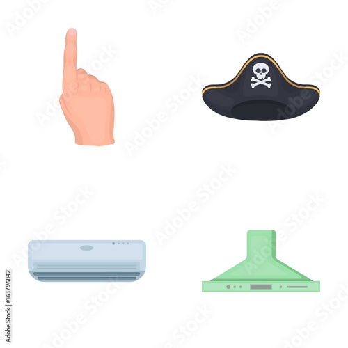 electrical appliance and other web icon in cartoon style.pirate, microclimate icons in set collection.