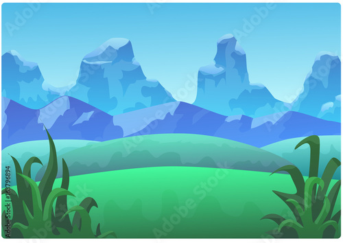 Landscape Mountains and green hills