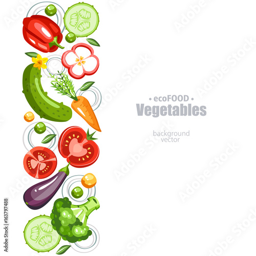 fresh healthy vegetables background vertical
