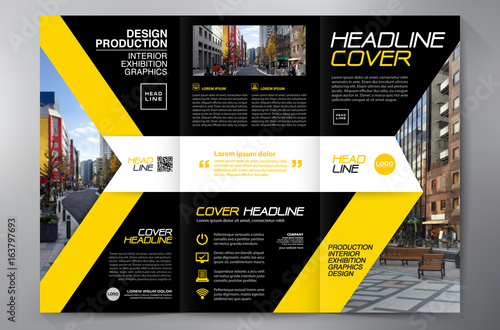 Brochure 3 fold flyer design a4 template.