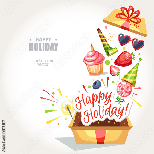 happy holiday box gift background