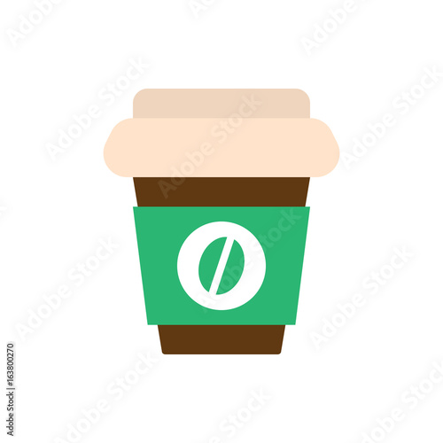 Coffee paper cup flat icon, vector sign, colorful pictogram isolated on white. Symbol, logo illustration. Flat style design