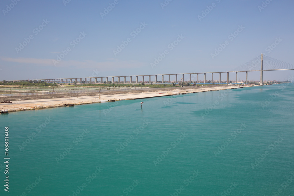 The Suez Canal Bridge on the west bank at El-Qantara