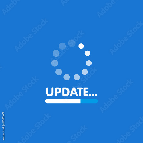 System software update and upgrade concept. Loading process screen. Vector illustration