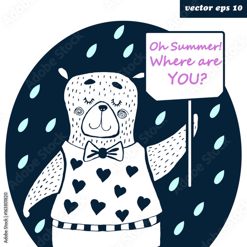 bear is waiting for summer