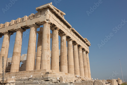 Corner view of the Parthenon on the Acropolis Hill
