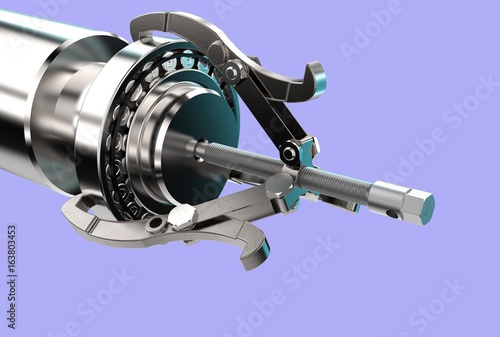 3d illustration of bearing puller isolated on blue